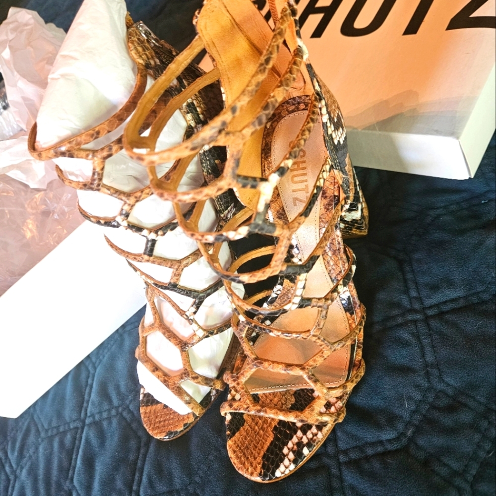 Brand new in box Schutz snakeskin sandal